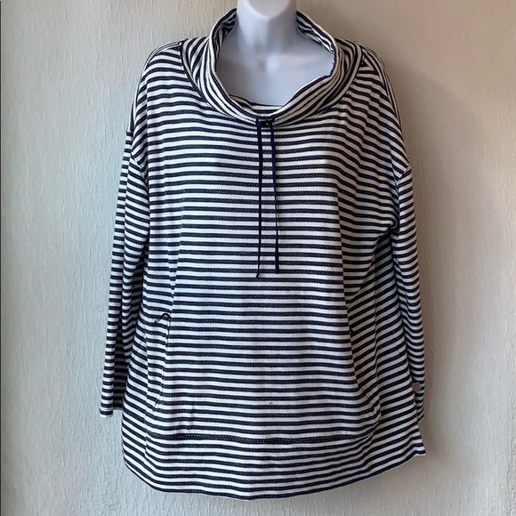 Talbots Tops - T by Talbots cowl neck striped sweatshirt 1XP